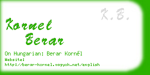 kornel berar business card